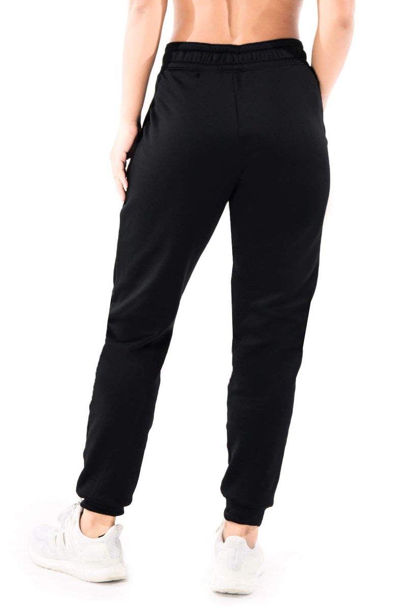 Yogipace Petite Women's High Waisted Fleece Lined Joggers Thermal Warm Winter Sweatpants,25",Black,Size S - Image 2